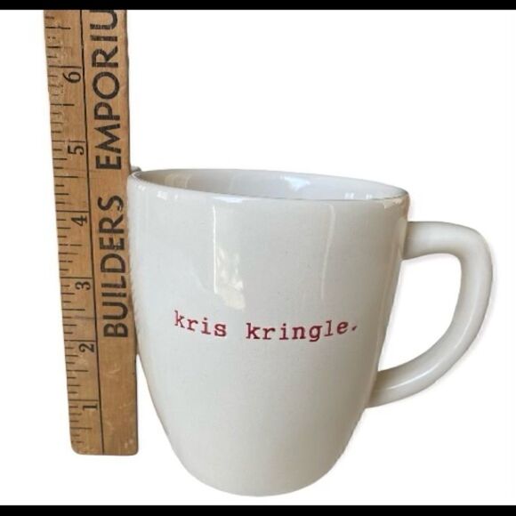 Rae Dunn SAINT NICHOLAS & KRIS KRINGLE Red Letter Coffee Mugs - Picture 3 of 7